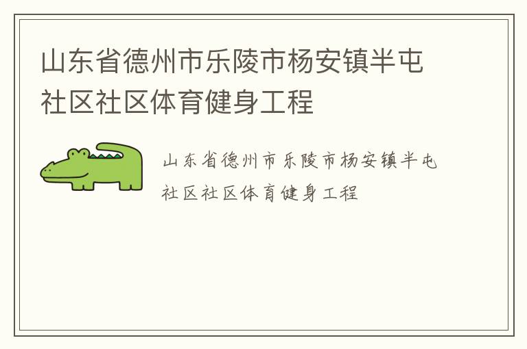山東省德州市樂陵市楊安鎮半屯社區社區體育健身工程