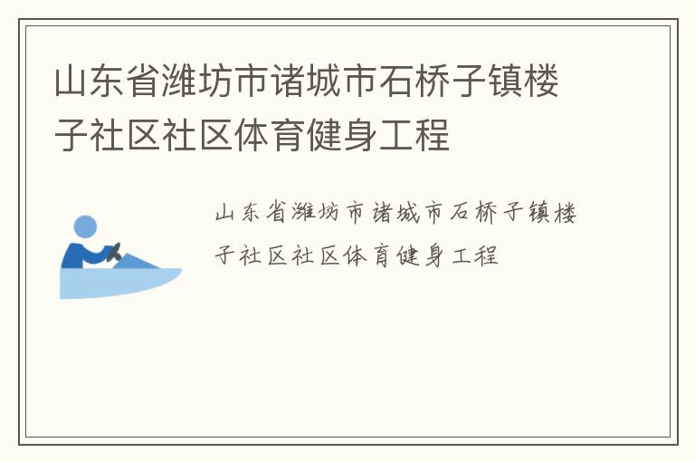 山東省濰坊市諸城市石橋子鎮樓子社區社區體育健身工程