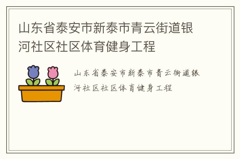 山東省泰安市新泰市青云街道銀河社區社區體育健身工程