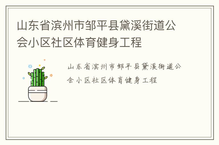 山東省濱州市鄒平縣黛溪街道公會小區社區體育健身工程