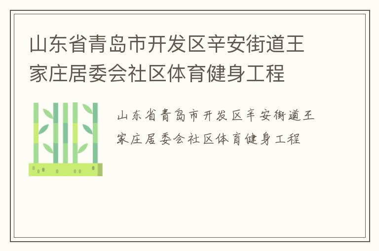 山東省青島市開發區辛安街道王家莊居委會社區體育健身工程
