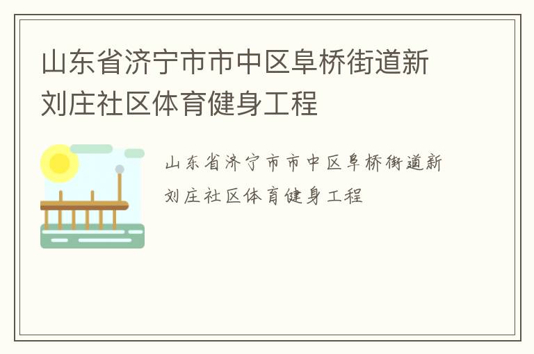 山東省濟寧市市中區阜橋街道新劉莊社區體育健身工程