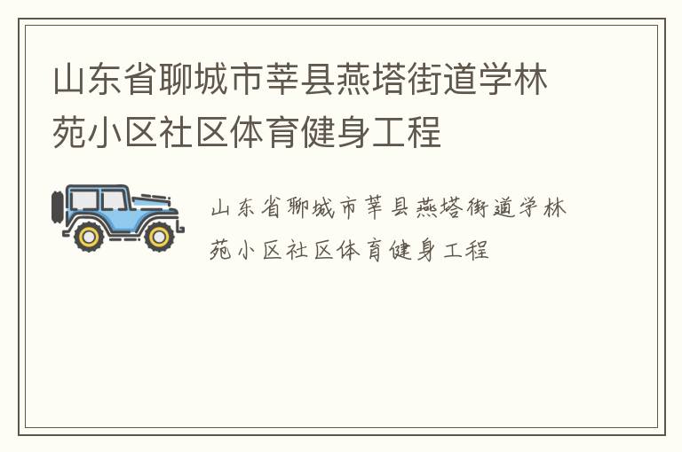 山東省聊城市莘縣燕塔街道學林苑小區社區體育健身工程