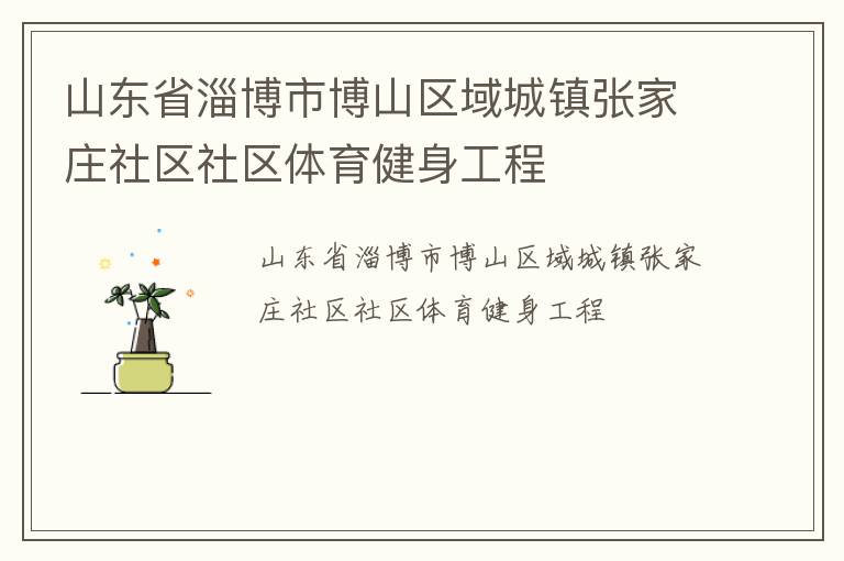 山東省淄博市博山區域城鎮張家莊社區社區體育健身工程