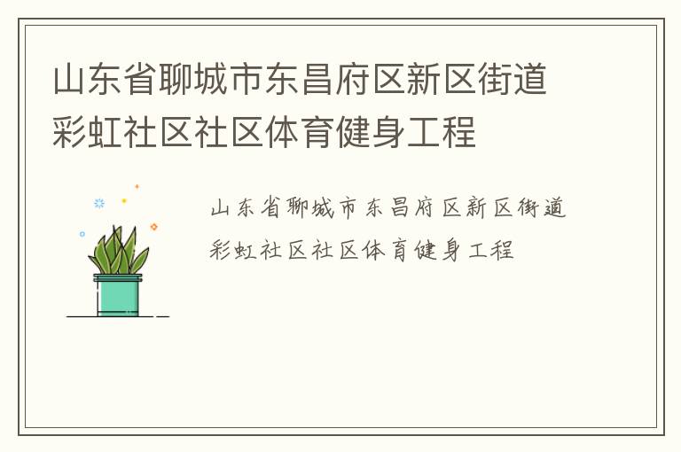 山東省聊城市東昌府區新區街道彩虹社區社區體育健身工程