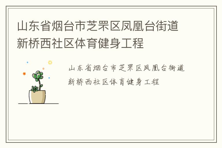 山東省煙臺市芝罘區鳳凰臺街道新橋西社區體育健身工程