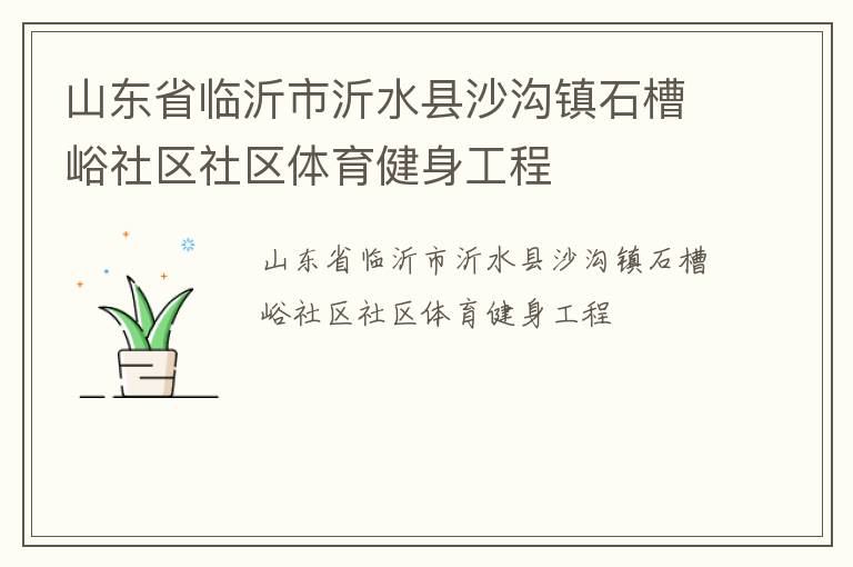 山東省臨沂市沂水縣沙溝鎮石槽峪社區社區體育健身工程
