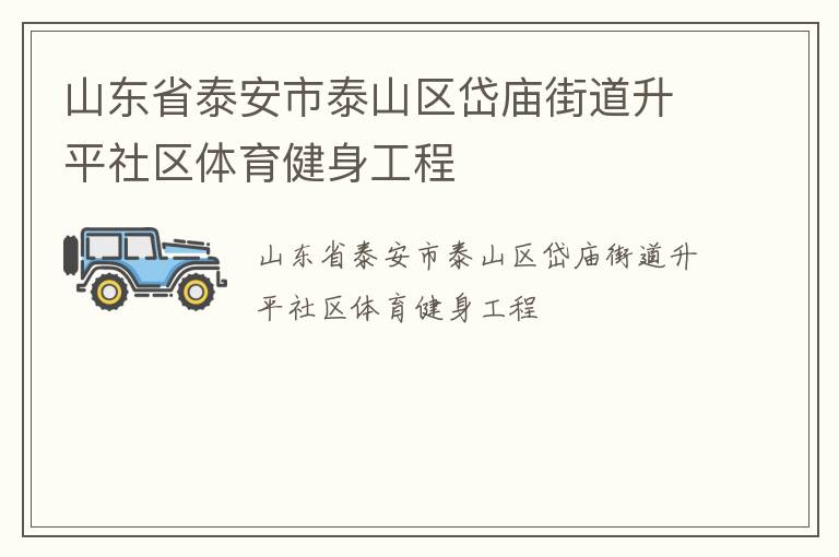 山東省泰安市泰山區岱廟街道升平社區體育健身工程
