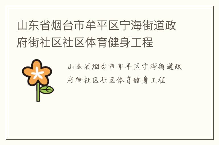 山東省煙臺市牟平區寧海街道政府街社區社區體育健身工程
