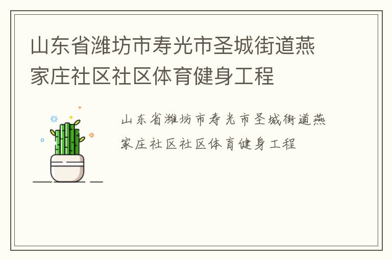 山東省濰坊市壽光市圣城街道燕家莊社區社區體育健身工程