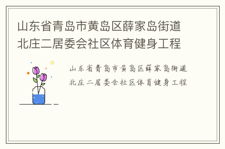 山東省青島市黃島區薛家島街道北莊二居委會社區體育健身工程