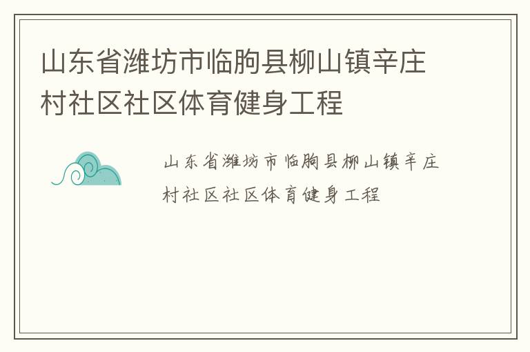 山東省濰坊市臨朐縣柳山鎮辛莊村社區社區體育健身工程