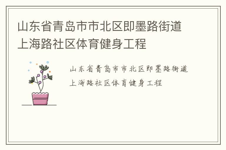 山東省青島市市北區即墨路街道上海路社區體育健身工程