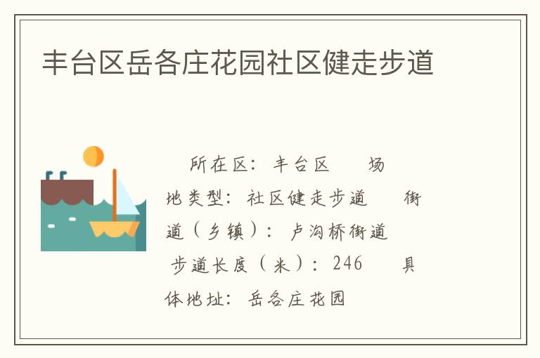 豐臺區岳各莊花園社區健走步道