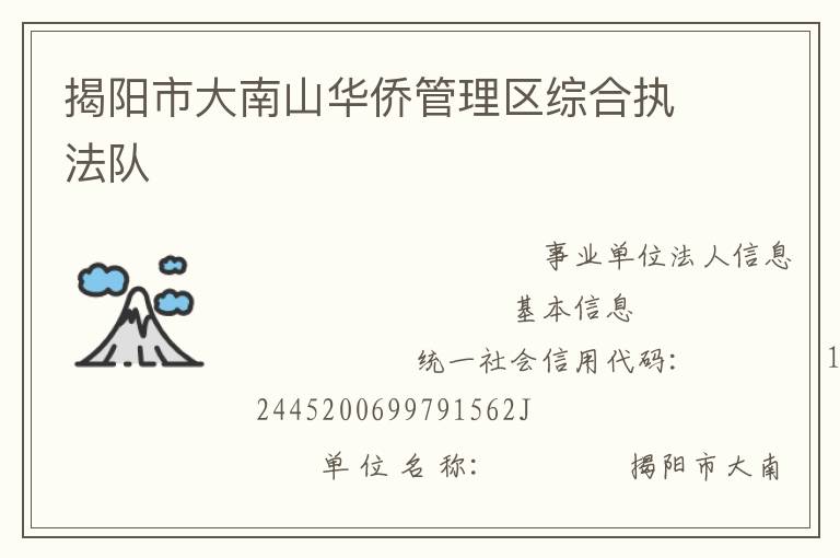 揭陽市大南山華僑管理區綜合執法隊