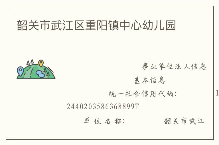 韶關市武江區(qū)重陽鎮(zhèn)中心幼兒園