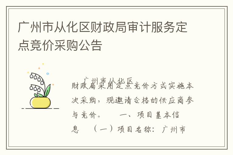 廣州市從化區財政局審計服務定點競價采購公告